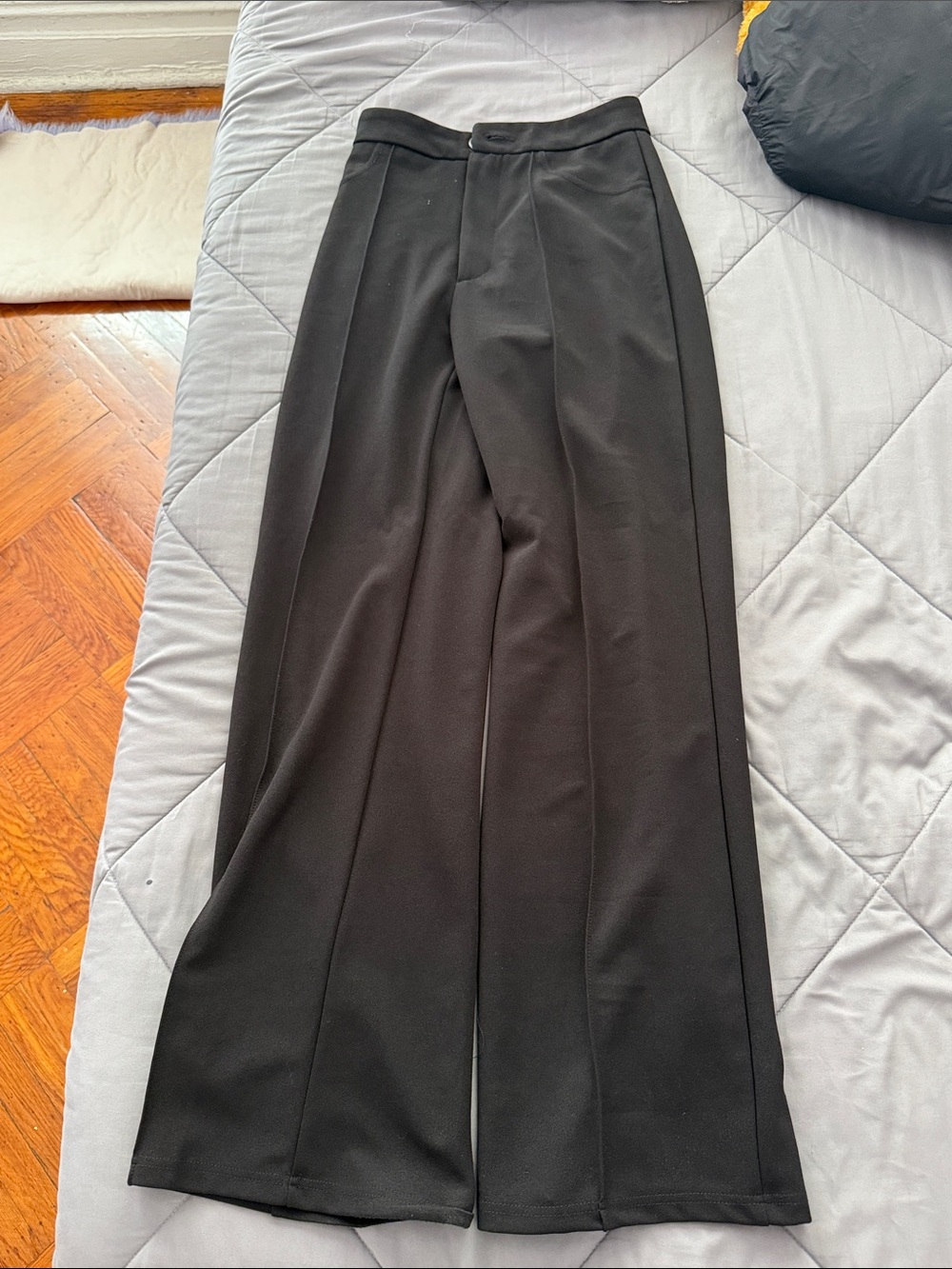 SHEIN Black Wide-Leg Dress Pants